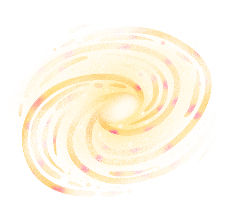 Painterly Textured Semi Realistic Spiral Galaxy